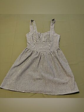 gingham babydoll milkmaid mini dress Hesperus size L